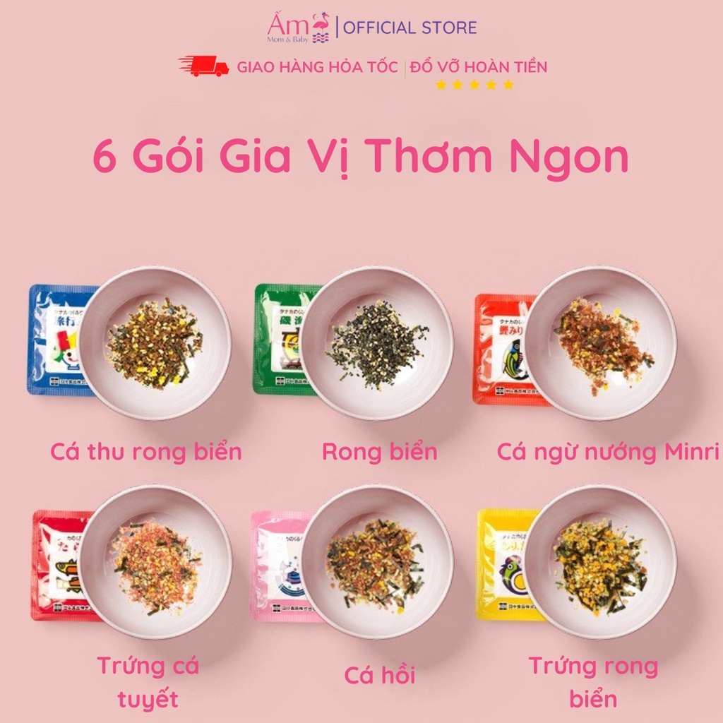 Gia Vị Rắc Cơm Cho Bé Ăn Dặm Ấm Baby An Toàn 6 Vị 30 Gói Nhỏ Nội Địa Nhật Ấm Gift Decor