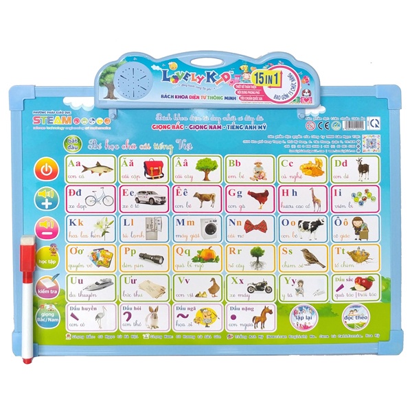 Bảng Bách Khoa Điện Tử Thông Minh - 15 Trong 1 - Lovely Kid