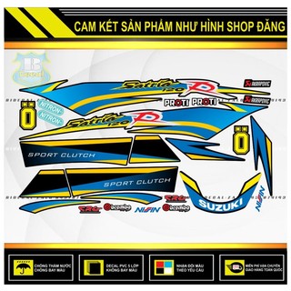 TEM RỜI SATRIA R PHỐI XANH ĐEN VÀNG