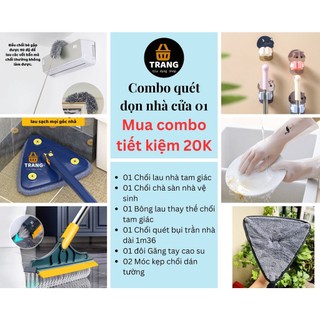 Bộ dụng cụ vệ sinh nhà cửa, bộ chổi quét dọn nhà cửa, chổi lau nhà thông minh tự vắt
