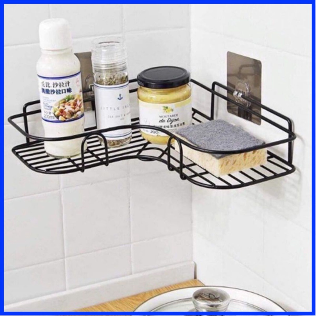[Tổng Kho] Kệ góc dán tường trong nhà tắm sơn tĩnh điện , nhà bếp siêu tiện dụng gọn gàng ngăn nắp