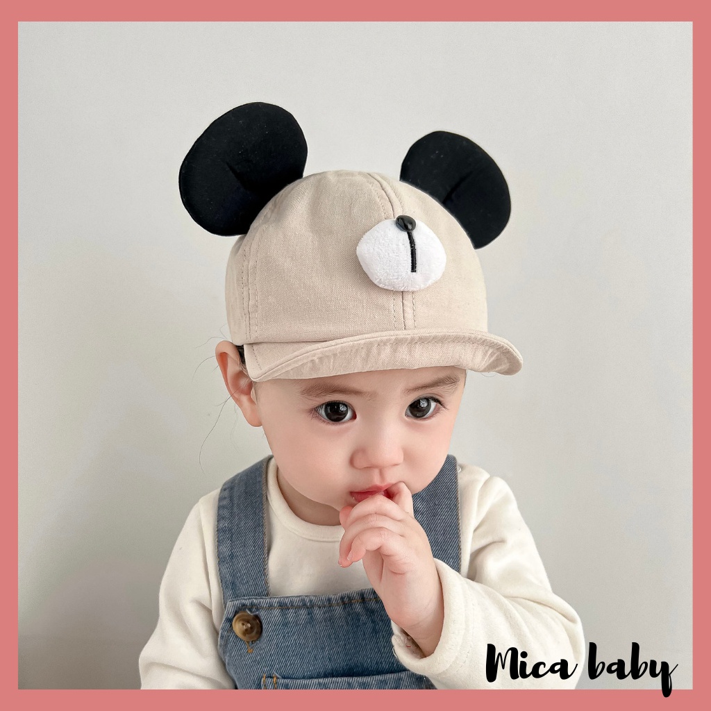 Mũ nón lưỡi trai trẻ em kiểu dáng tai chuột Mickey đáng yêu cho bé MH231 Mica baby