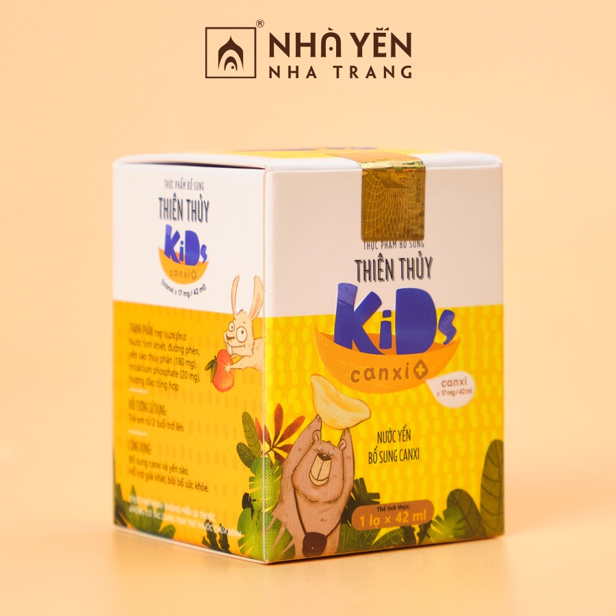 Nước yến cho bé Thiên Thủy Kids Canxi - Nhà Yến Nha Trang - Hộp 1 lọ - Yến sào cho bé - Yến kids Nước yến sào cho trẻ em