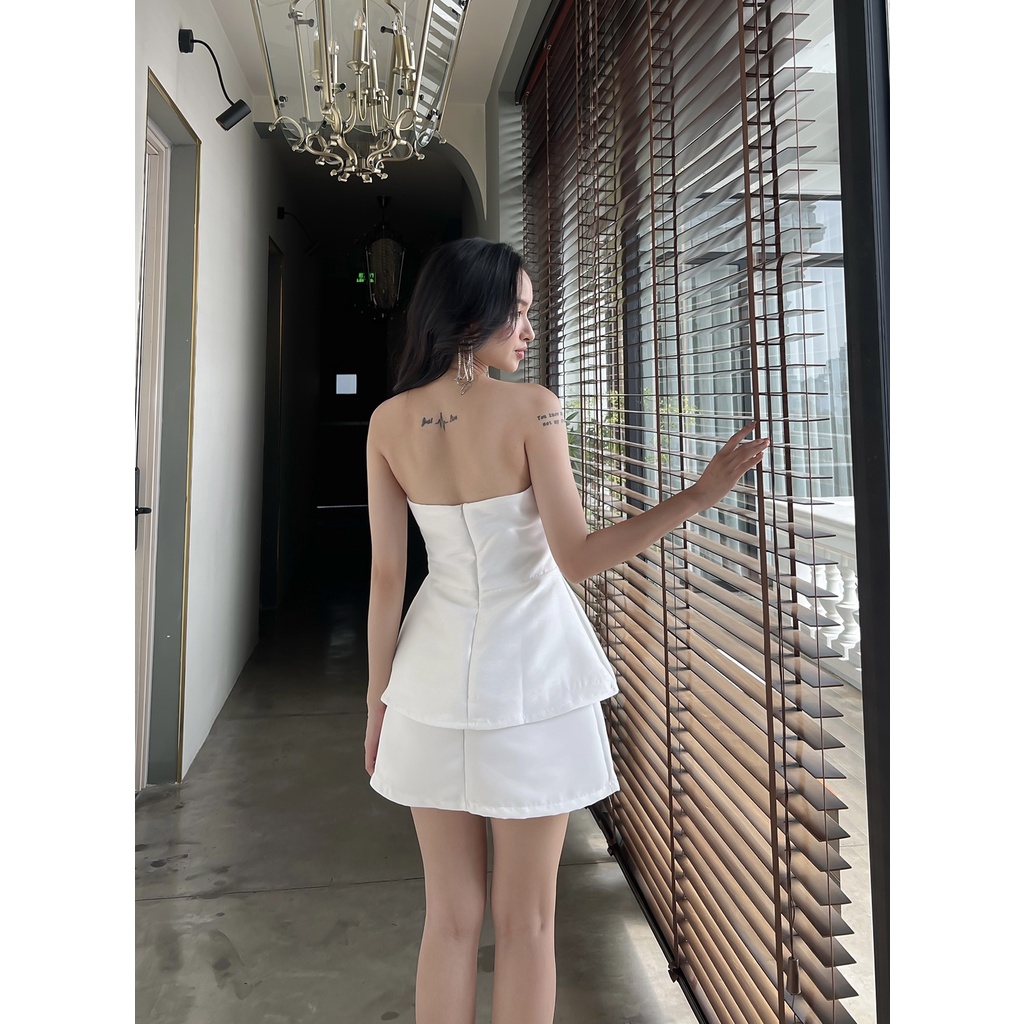 BBSTORE'S Áo Peplum Phối Nơ Dự Tiệc Sang Trọng -A1708