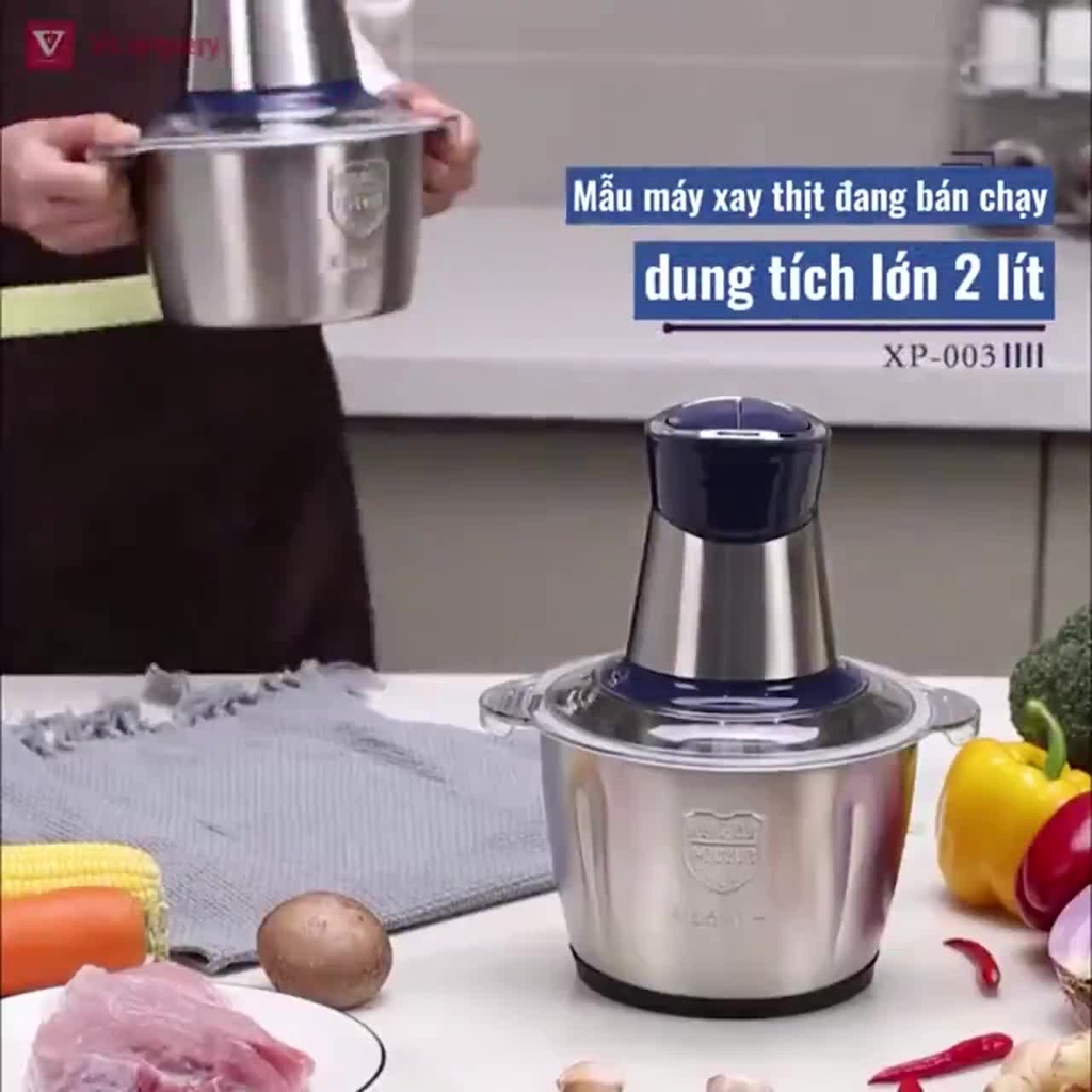 Máy Xay Đa Năng Inox 4 Lưỡi  Siêu Sắc Bén, Xay Thịt,Cua,Rau Củ Quả Tỏi Ớt Bảo Hành 12 Tháng