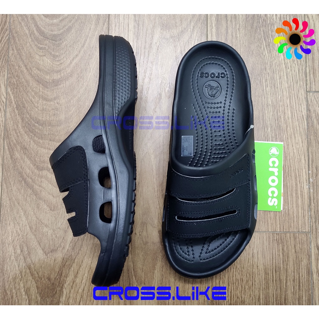 Dép nam Cross YUKON, dép lê quai ngang nam nhựa đúc nguyên khối phối da, siêu bền