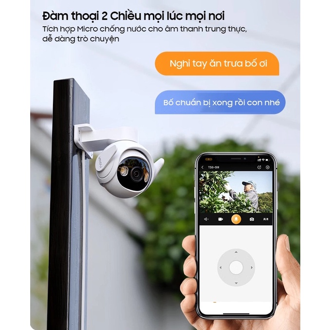 Camera WiFi IMOU Cruiser 2 5MP 3K IPC-GS7EP Ngoài trời Xoay 360, Đàm thoại 2 chiều, Cảnh báo thông minh Chính Hãng