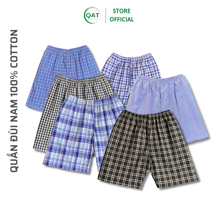 Quần Đùi Nam Cotton, Quần nam mặc ở nhà vải mềm, mịn, thoáng, có 2 túi rộng. Có bigsize. Đổi size trong 7 ngày