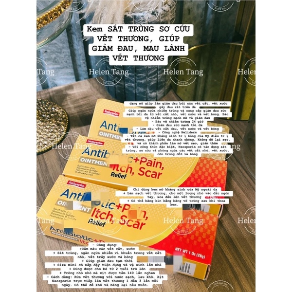 KEM SÁT TRÙNG VẾT THƯƠNG GIẢM ĐAU ANTIBIOTIC 28G- 1 tuýp