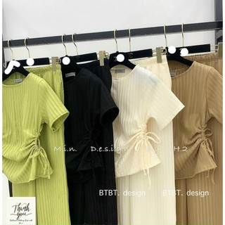 Sét bộ thun gân tăm kiểu mới hót hit rút dây 2 bên cao cấp chất mềm mịn