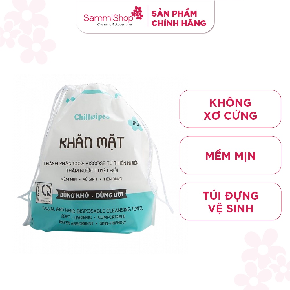 Cuộn khăn mặt khô Chillwipes Facial and Hand Disposable Cleansing Towel 80khăn/Cuộn