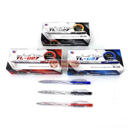 Bút, Bút bi thiên Long 027 nét nhỏ đẹp giá rẻ.