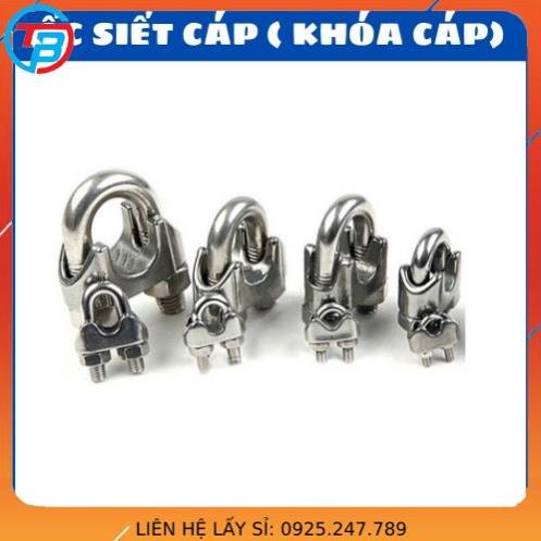 Ốc siết cáp INOX 304 - khóa cáp - cóc kẹp cáp - size 2mm, 4mm, 5mm, 6mm, 8mm, 10mm - Cáp Thép Thái Bình
