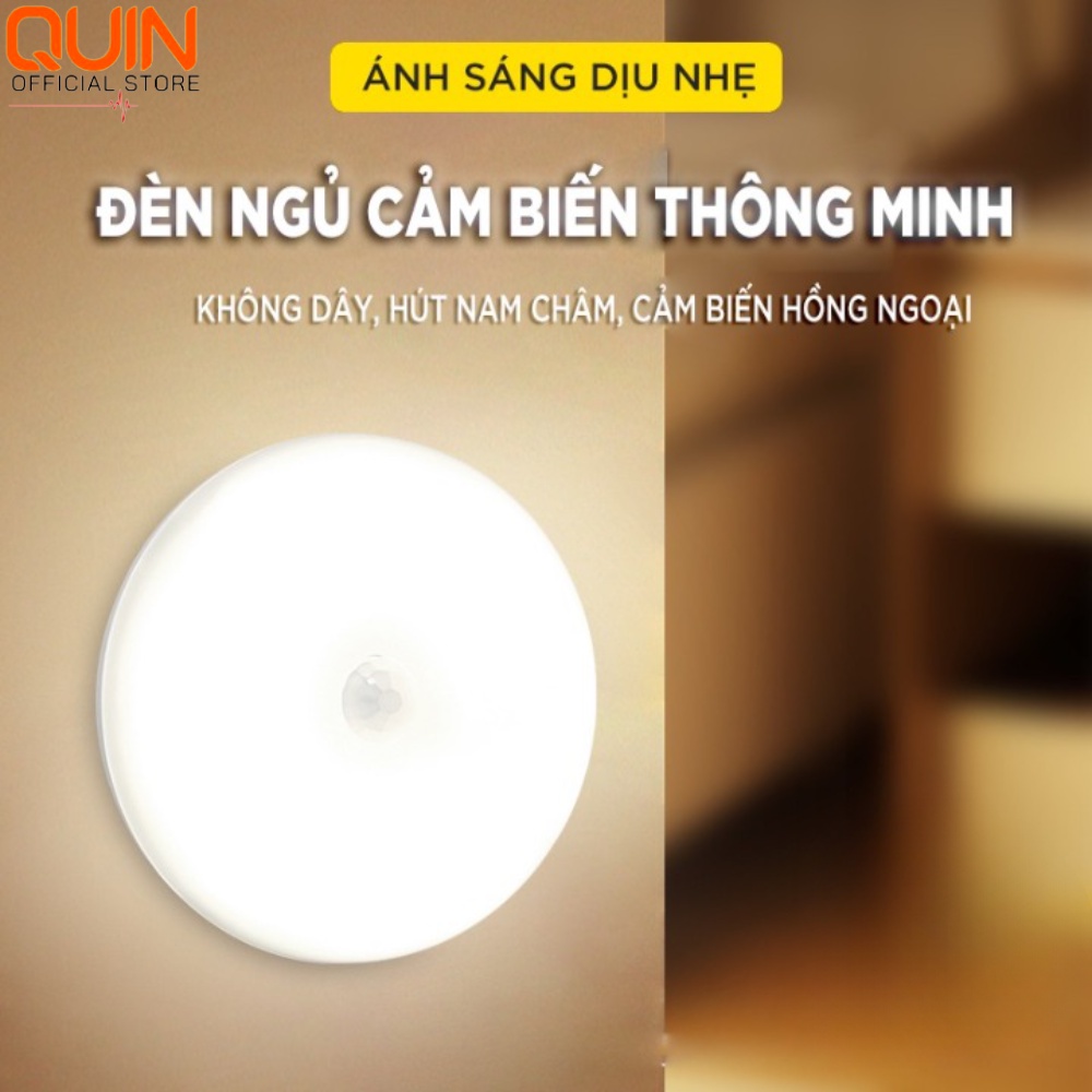 Đèn Cảm Ứng Chuyển Động Dán Tường, Led Tròn Cảm Biến Dán Hành Lang, Tủ Quần Áo, Phòng Ngủ