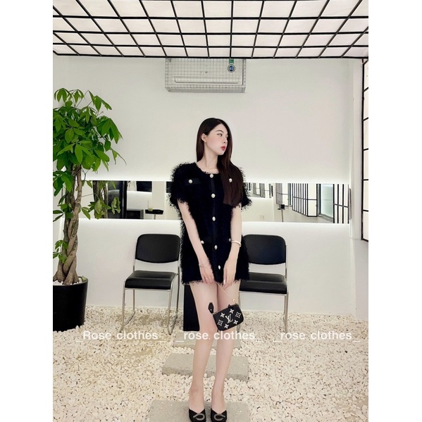KATINA DRESS thiết kế  váy lông dáng suông sang chảnh