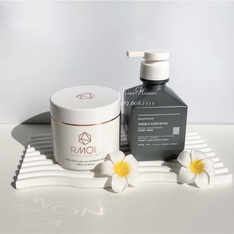 Combo Kem Body Rmon 200ml + Retinol B22 200g Dưỡng Da Body Cung Cấp Độ Ẩm Cho Da