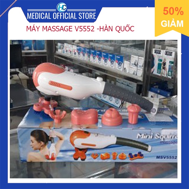 Máy Massage Cầm Tay Mini 5 đầu Squirrel MSV-5552(100% Nhập Khẩu Hàn Quốc-bảo Hành 1 Năm) v5552