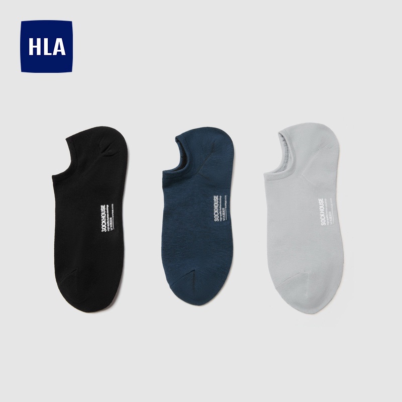 HLA - Bộ 3 đôi vớ nam cao cấp co giãn thoáng khí Combo 3 elastic breathable letter printing socks