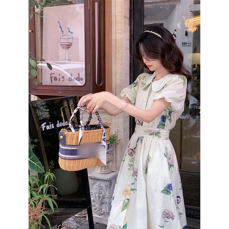 Set áo tay bồng chân váy midi Bigsize