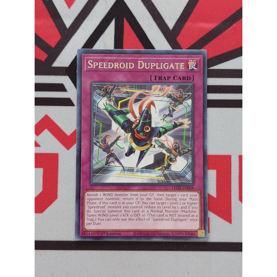 Thẻ Bài Mint90 Yugioh Trap Speedroid Dupligate - LED8-EN008 - Rare