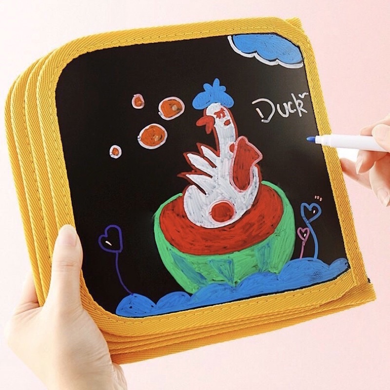 Sách Vẽ Hình Cho Bé, Xoá Được 16 Trang, 12 Bút Màu Nước Cho bé