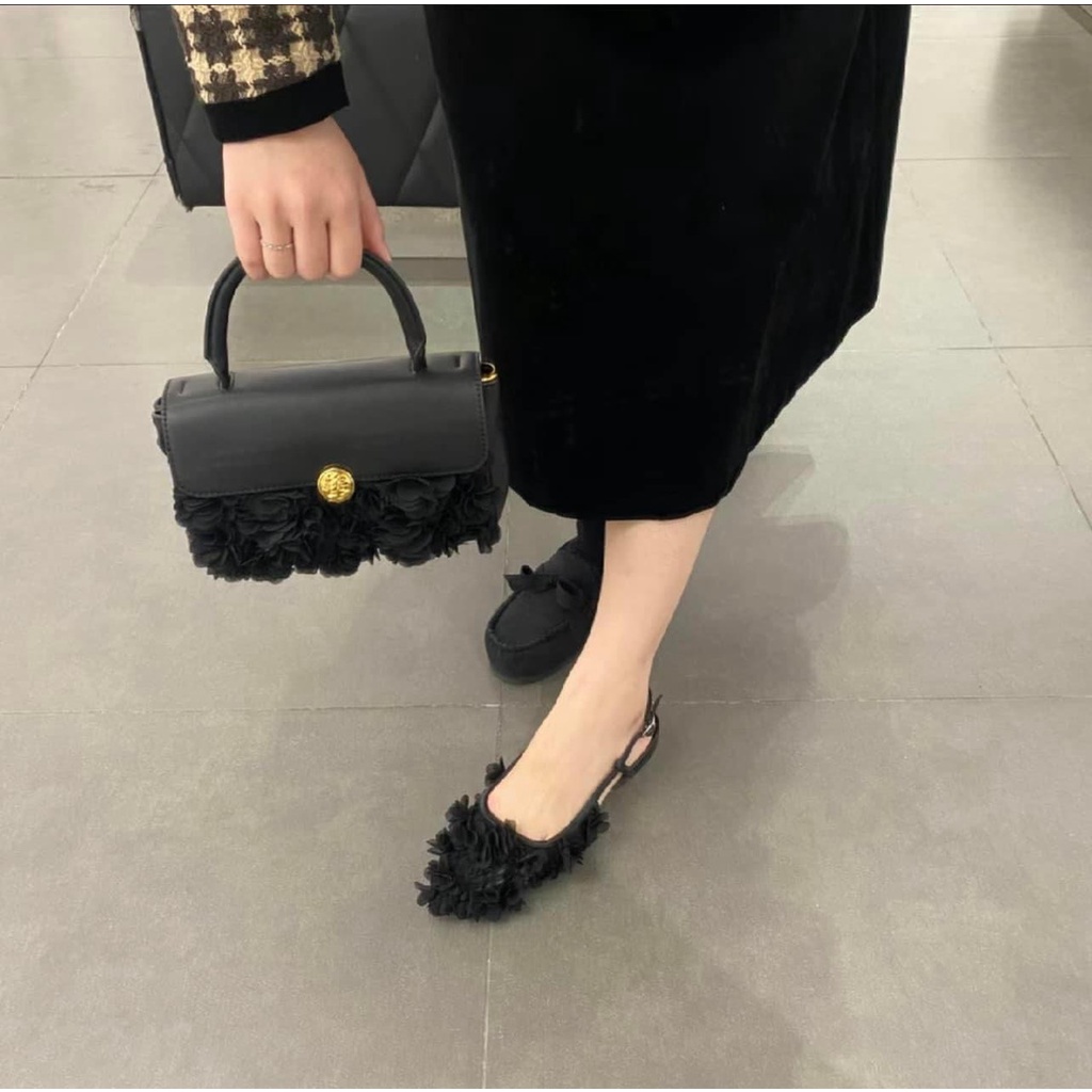 Túi C.N.K hoa quai xách đeo chéo sz 19cm -Full hộp