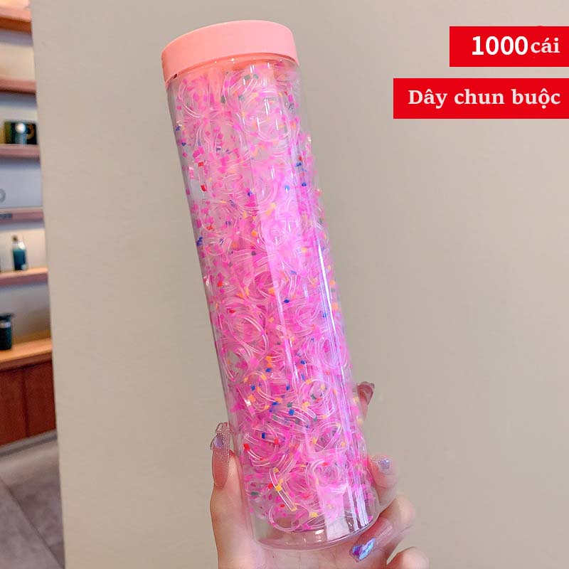 Dây nịt chun buộc tóc cho bé co giãn tốt không dây đau đầu cho bé 1 hộp 1000 chiếc dùng mãi không hết