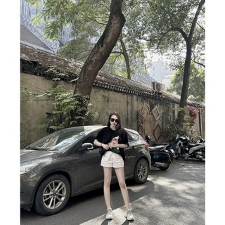 SET QUẦN SHORT KAKI TRẮNG ÁO IN
