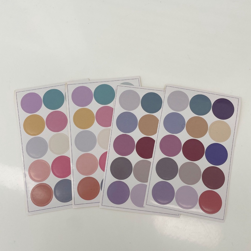 Round sticker - Set 30 miếng dán tròn màu sắc xinh xắn