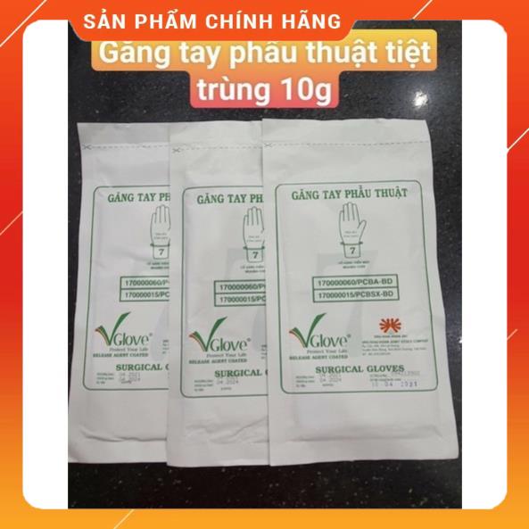 Găng tay phẫu thuật dài 28cm đã tiệt trùng Vglove có bột