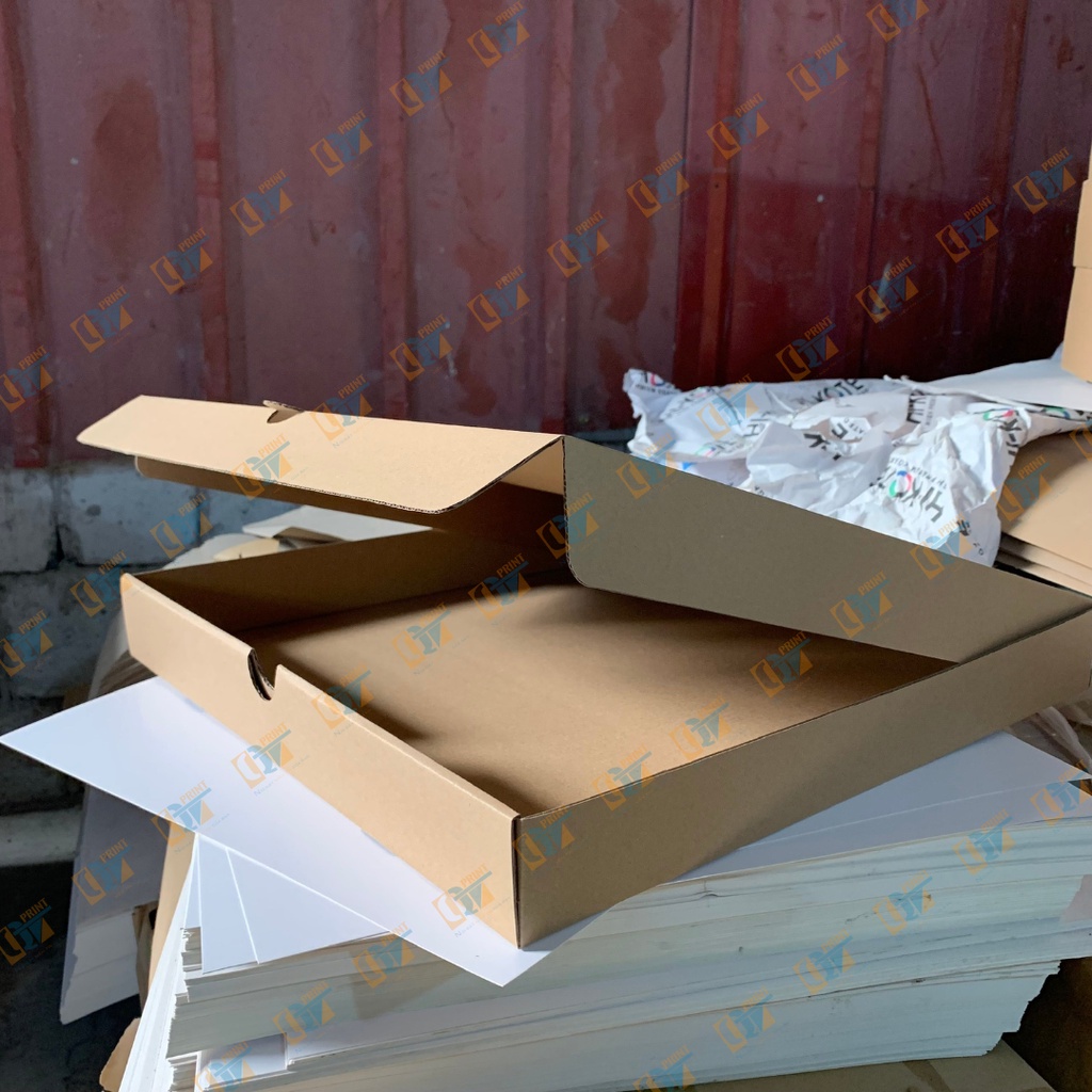 Hộp Pizza 2 Mặt Nâu Size 40x40x5cm BaoBìQT.