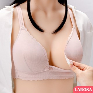 Áo Ngực Cho Bé Bú Larosa Không Gọng Chất Cotton Nâng Ngực Chống Chảy Xệ Có Cúc Mở Ngang Bigsize LA120A