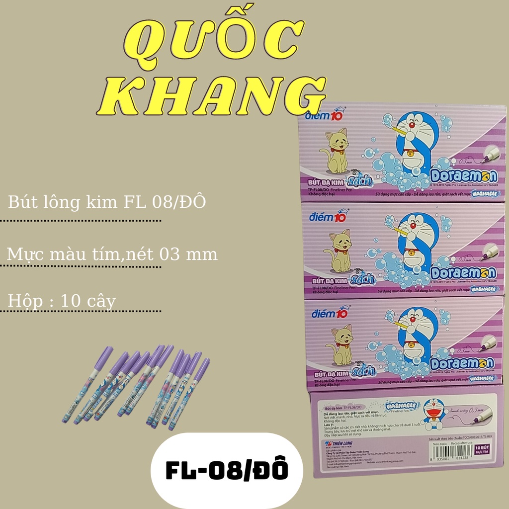 Bút lông kim -hộp 10 cây Thiên long /FL08 ĐÔ