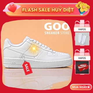 Giày _Nike Air Force 1 full trắng nam nữ, giày sneaker af1 trắng cổ thấp thể thao đế cao