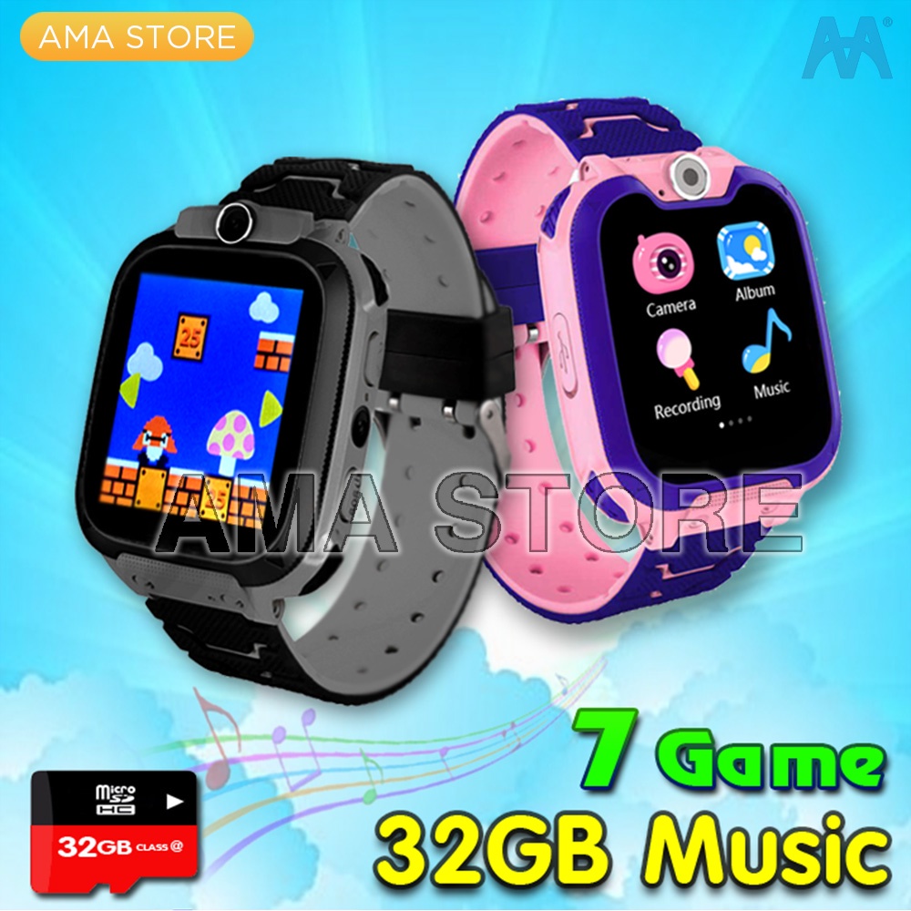 Đồng hồ Điện thoại có 7 GAME Giải trí, Hỗ trợ Thẻ nhớ 32G Music, lắp Sim không cần Đăng ký 4G Ama Watch G2