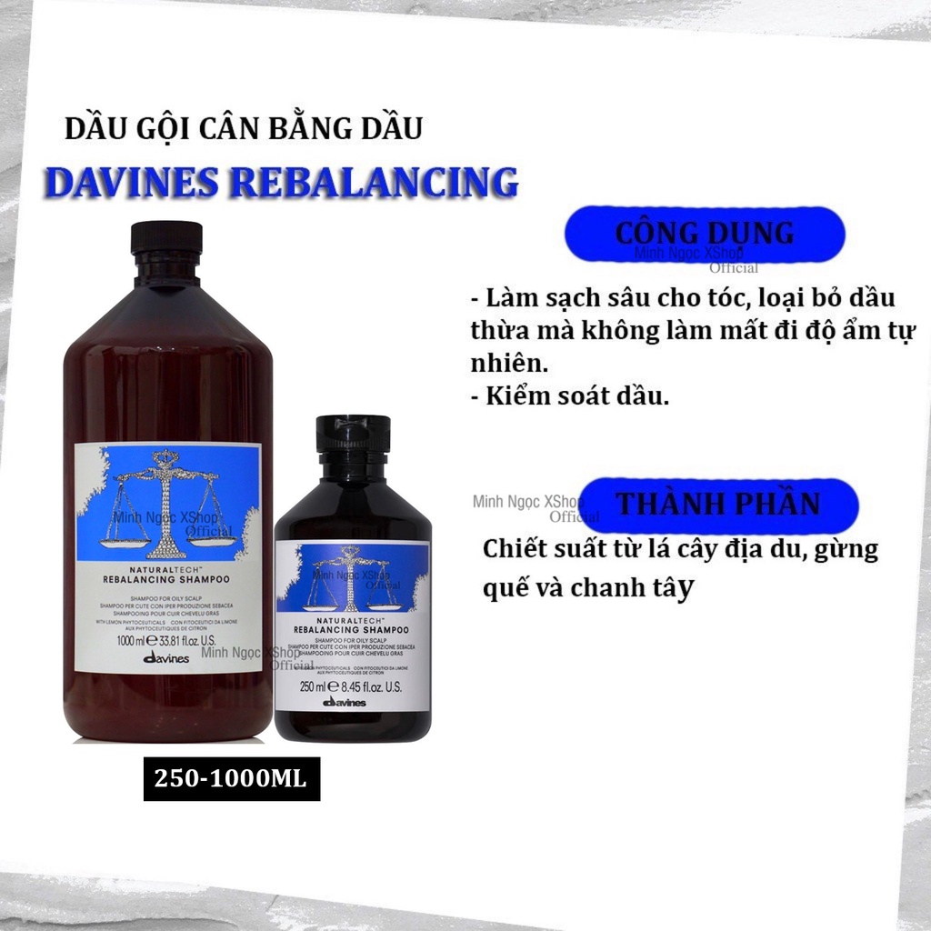 Dầu gội cân bằng dầu Davines Rebalancing 250ML - 1000ML chính hãng