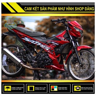 Tem rời satria fi mẫu 2018 báo đốm phối dán xe đỏ