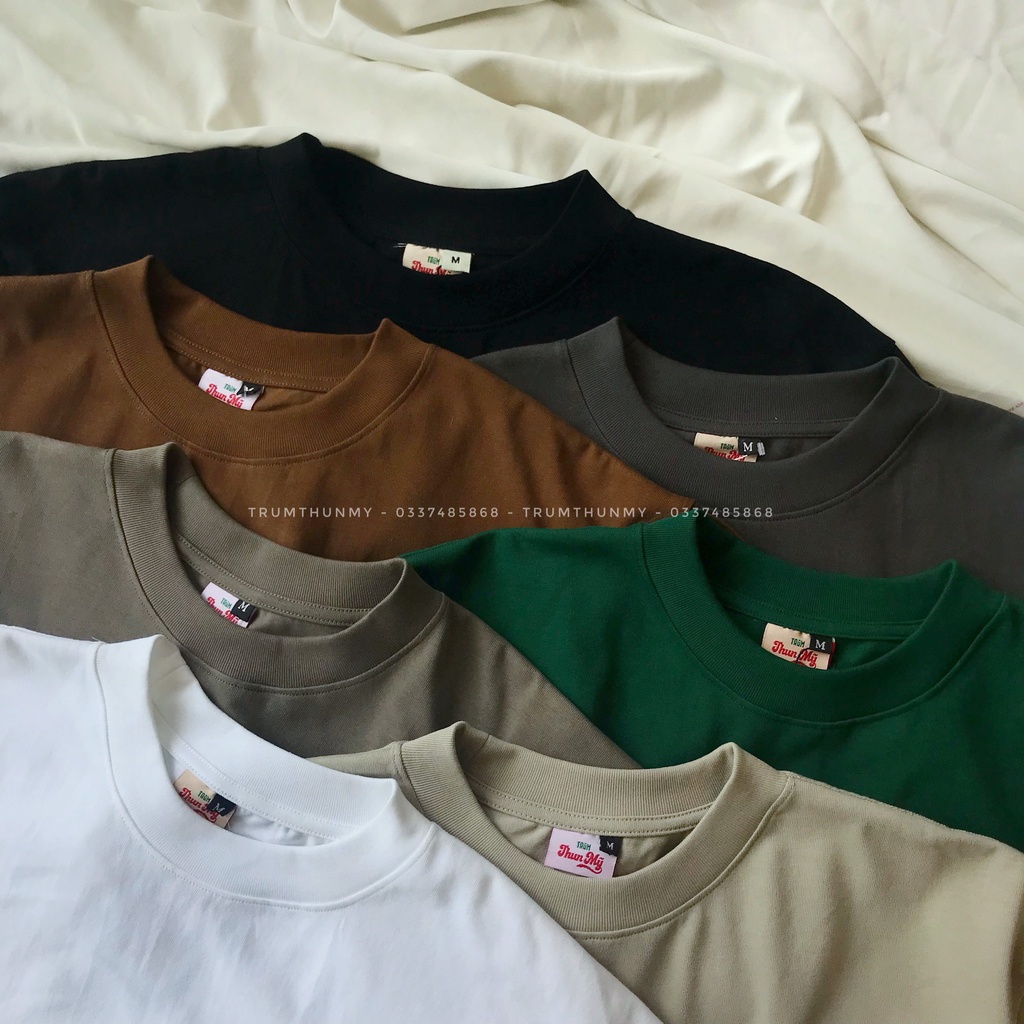 Áo thun trơn TRUMTHUNMY Unisex  - Vải 100% cotton 280gsm co dãn 2 chiều thấm hút mồ hôi cực tốt - form Oversized