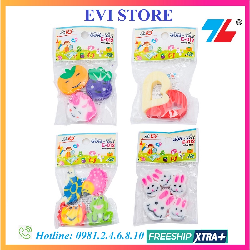 Tẩy chì Điểm 10 E-012 / Gôm Thiên Long E012 nhiều hình cute phù - hợp làm quà tặng - phần thưởng
