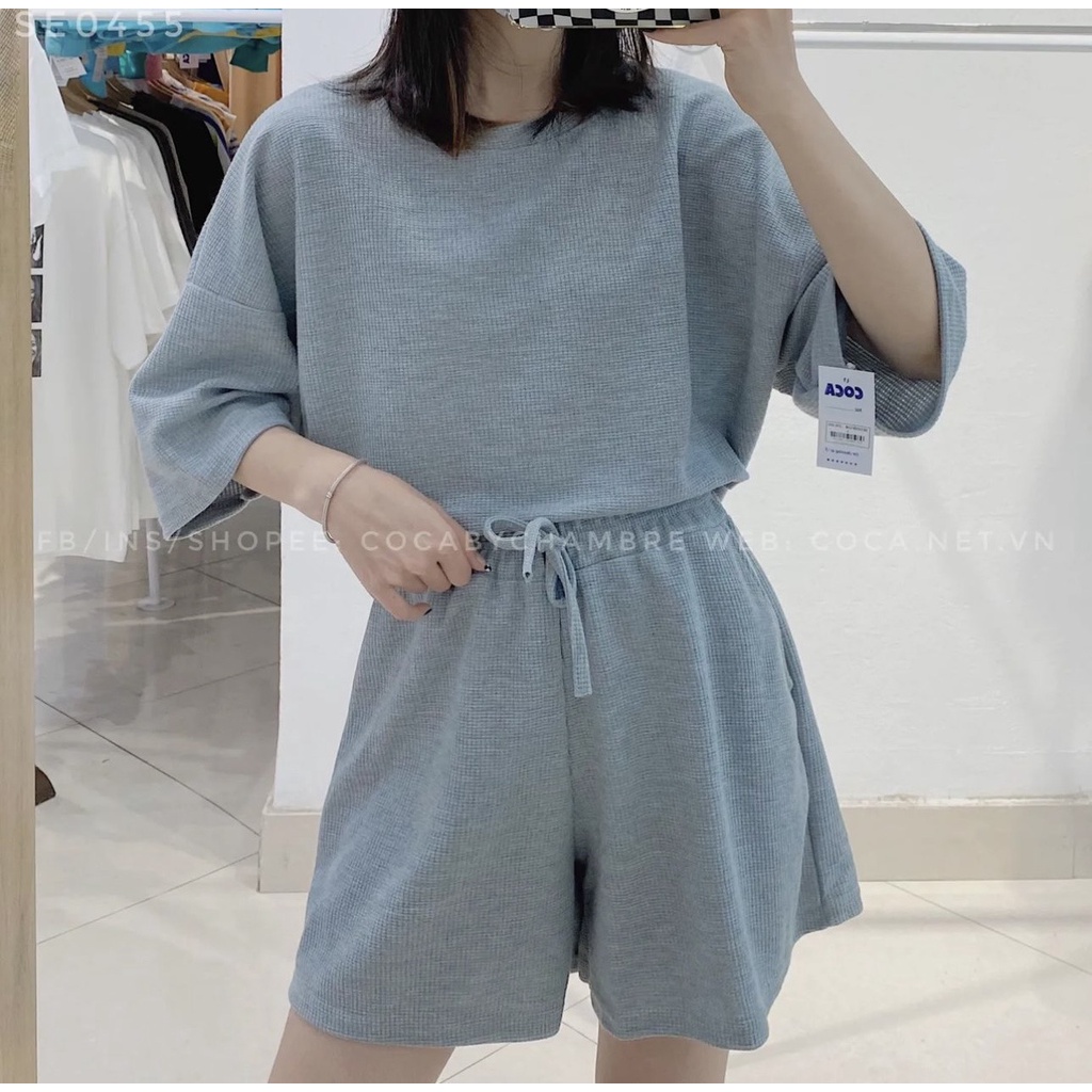 [RẺ VÔ ĐỊCH] Bộ đồ nam nữ KemGio unisex nhiều màu phong cách thể thao, áo thun trơn tay lỡ form rộng kèm quần short đùi