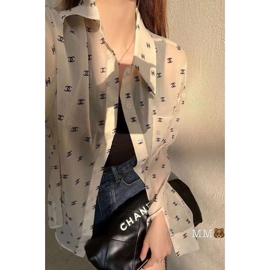 Áo sơ mi channel voan tơ