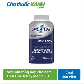 One A Day Men 50+ bổ sung Multivitamin và khoáng chất cho nam giới trên 50, Chai 300 viên