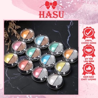 Tráng gương nén ngoc trai mix nâu - bạc
