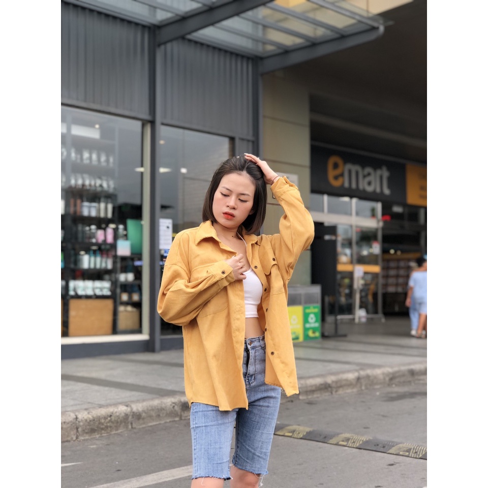 SƠ MI NHUNG GÂN HAI TÚI TAY DÀI