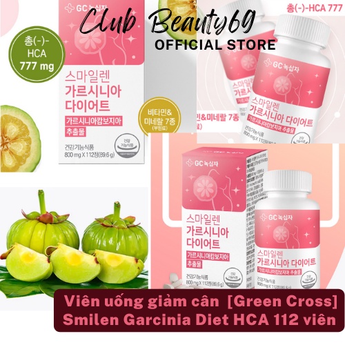 Viên uống giảm cân chiết xuất Garcinia Cambogia GC Hàn Quốc 112 Viên, Green Cross Smilen Garcinia Diet HCA