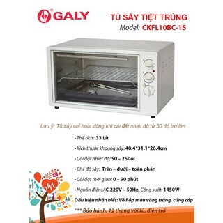 Tủ sấy tiệt trùng dụng cụ dung tích 33 lít ckfl10bc-15 galy