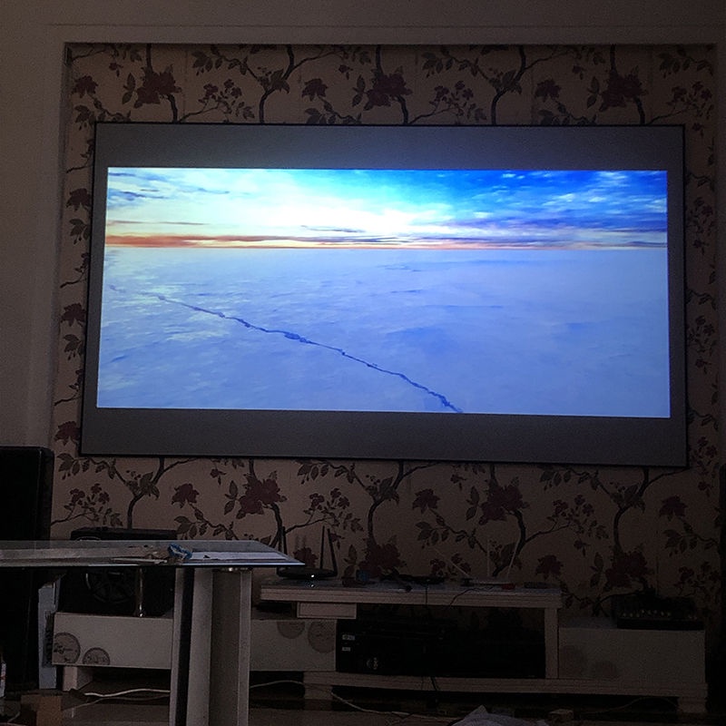 Màn chống sáng 92/100/110/120/150 inch khung kim loại siêu hẹp hình máy chiếu HD gia đình