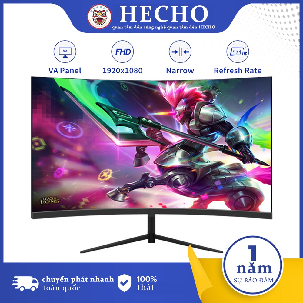 Hecho Vòng cung màn hình 24 inch 144Hz 27 HD LCD Gaming cong 1K Màn hình máy tính độ phân màn hình giám sát 22 inch IPS | BigBuy360 - bigbuy360.vn