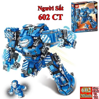 Bộ đồ chơi xếp hình mô hình robot người sắt, lắp ráp mô hình iron man, robot hulkbuster