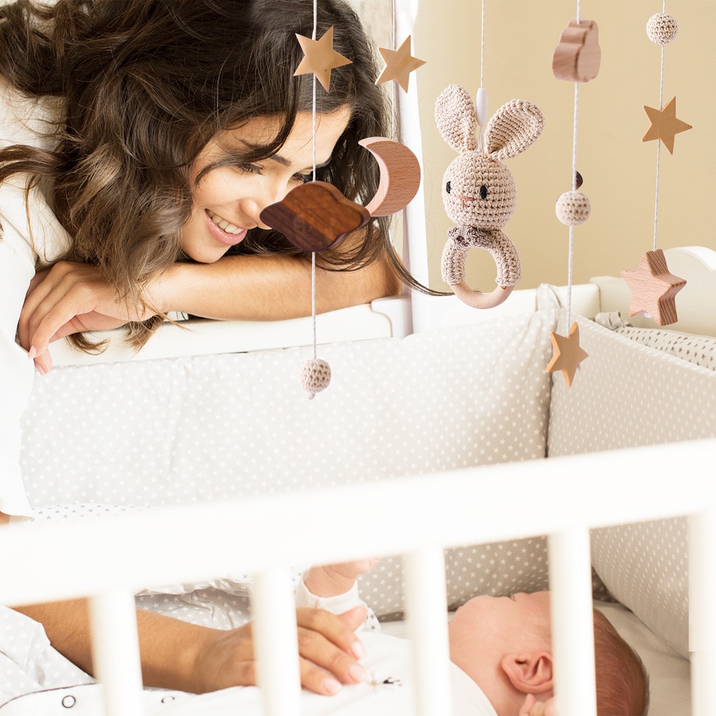 Đồ Chơi Chuông Treo Hình Ngôi Sao / Động Vật Đan Móc Đa Năng Cho Bé 0-12 Tuổi